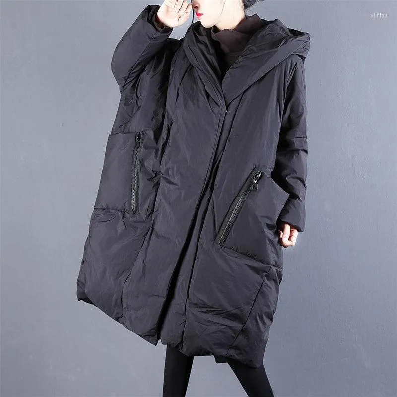 Trenchs de femmes manteaux extra grande taille femme vêtements 2023 hiver veste surdimensionnée manteau rembourré avec capuche longue lâche décontracté chaud parkas abrigo