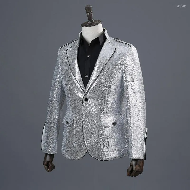 Silver sequin blazer mens hot sale