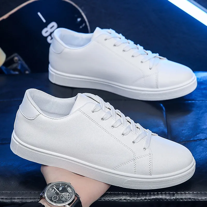 Dress Shoes White Sneakers Men Korean Trend Fashion Lace Up All