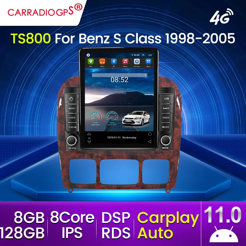 Voiture dvd Radio Auto Android 128G Android11 IPS RDS Pour Mercedes Benz Classe S W220 S280 S320 S350 S400 S430 S500 S600 AMG1998 - 2005