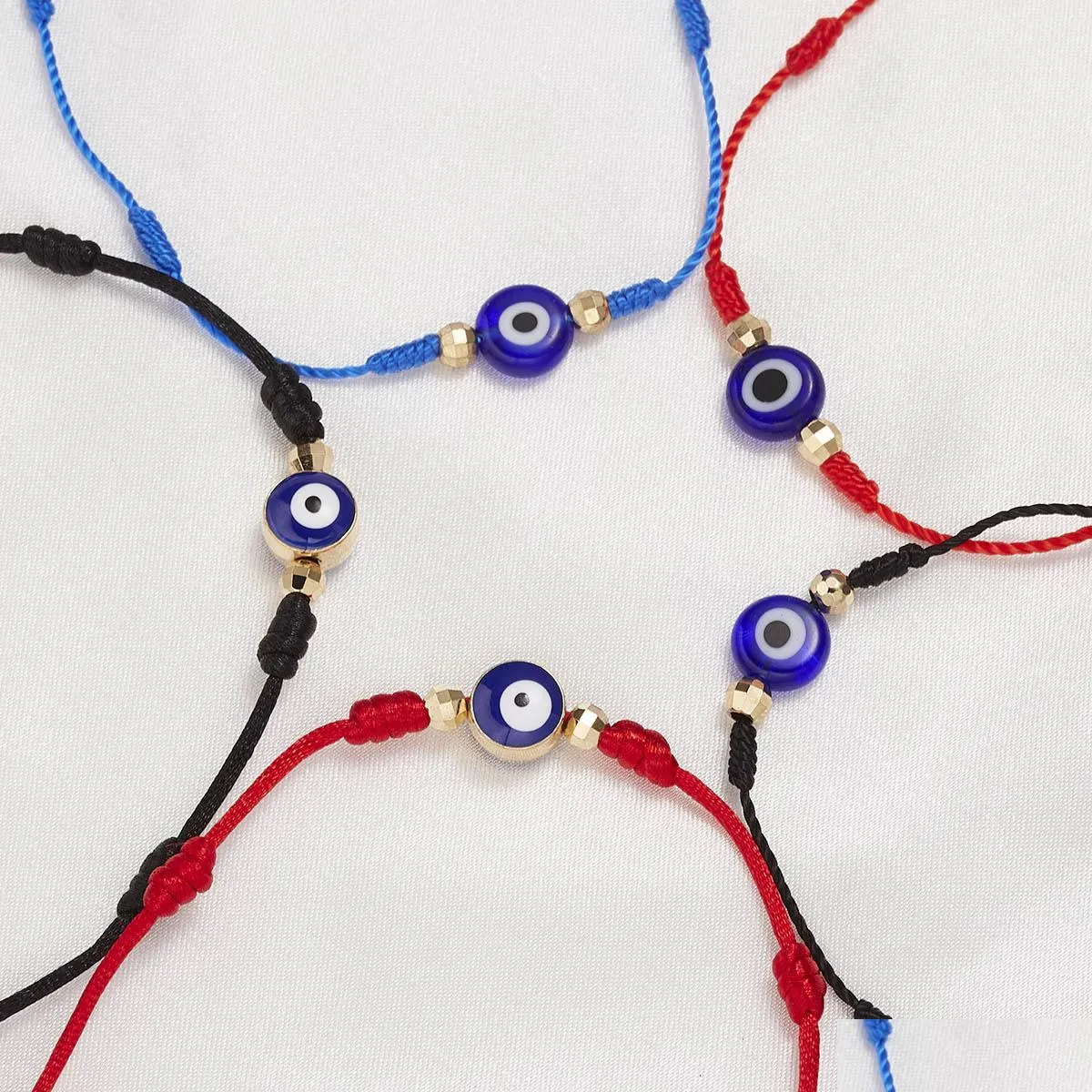 Urok bransoletki tureckie szczęśliwe złe oko dla wome ręcznie robiono czerwoną czarną linę 7 węzłów