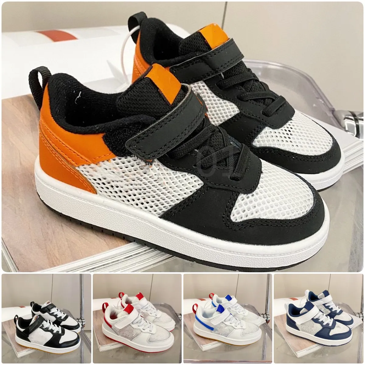 2023 Designer Running Shoes boys girls Low Cut 07 Triple White air Af1 Platform Skate force 1 University Blue Panda kids Trainers Sneakers Children s