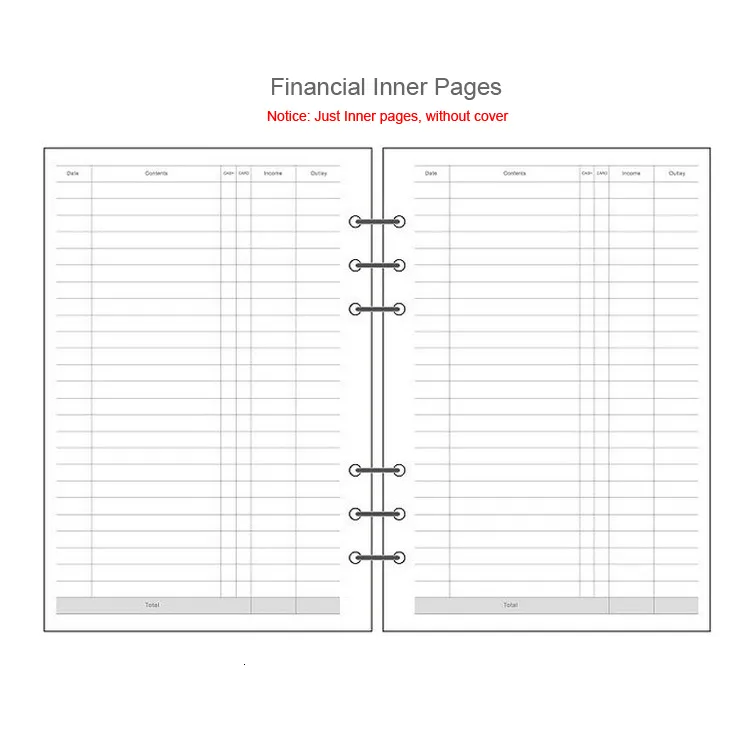 Wholesale Glitter Transparent Four Line Notebook With Loose