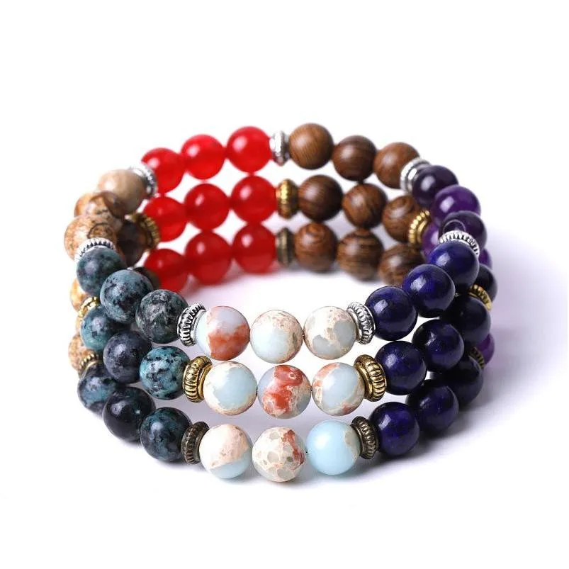 Bedelarmbanden mix en match diverse kavels stenen kralen armband vrouwen mannen yoga hand string sieraden vriendschap cadeau drop levering dhx5m