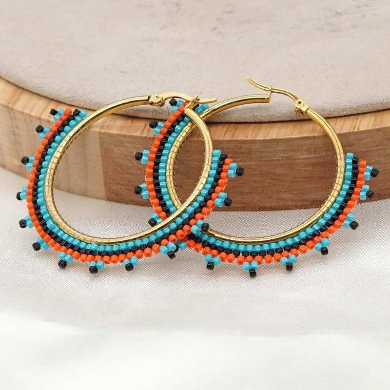 Hoop oorbellen GO2BOHO BOHO MIYUKI ZOAD KRAAD EARRING BOHEMISCHE SIERRY 2023 Inheemse kralenwerkoorringen handgemaakte geschenken voor vrouwen