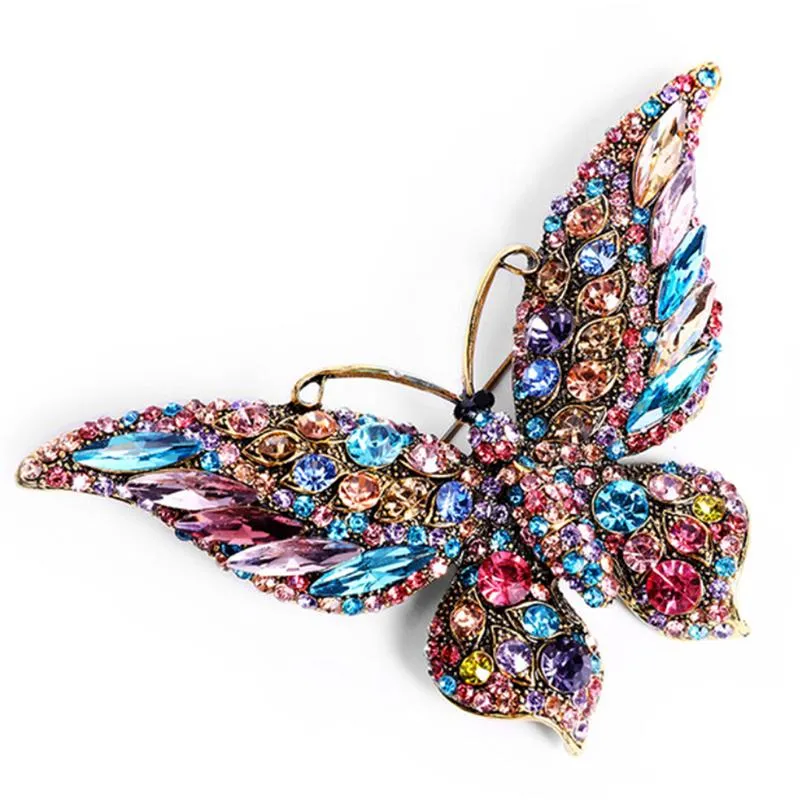 Party Favor Butterfly Brooch Luxury Crystal Pin Big Brooches For Women Banquet Rhinestone Pins Clothese Accessories Gift