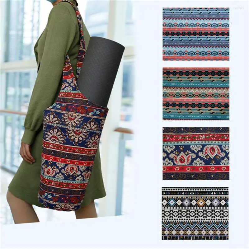 Outdoor Bags Canvas Yoga Bag Fashion Mat Tote Sling Large Size Zipper Pocket Fit Most Mats Carrier Fitness Supplies