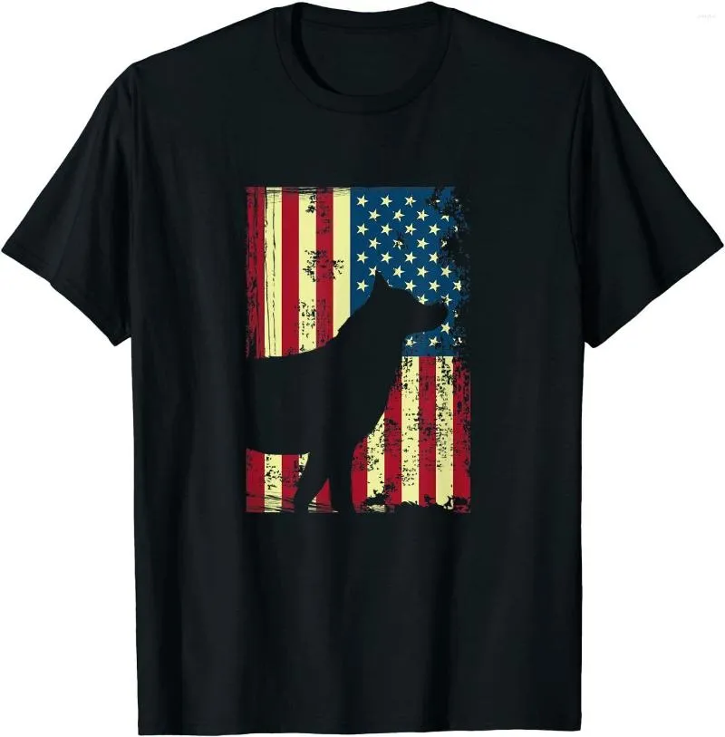 Hommes t-shirts patriotique berger allemand drapeau américain chien col rond coton chemise hommes décontracté à manches courtes t-shirts hauts goutte