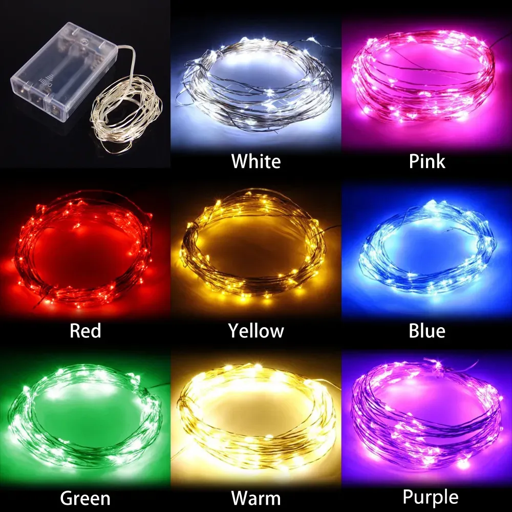 50Leds 5M Copper Silver Wire Fairy Lights String Empty Battery Operated For Christmas Xmas Home Party Decoration And Outdoor Seed Lamp From Holawholesaler 1.65 DHgate.Com