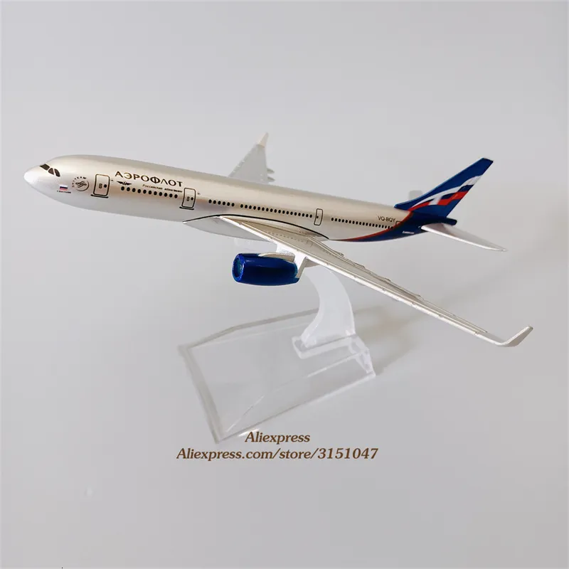 Aircraft Modle 16 cm metalowy metal Rosja Air Aeroflot Rosyjski A330 Airlines Airbus 330 Airways Diecast Airplane Model Model Aircraft Toys 230503