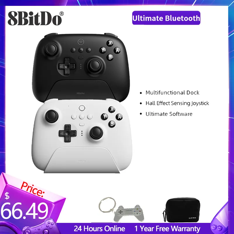 Game Controllers Joysticks 8BitDo Ultimate Wireless Bluetooth Gaming Controller with Charging Dock for Switch and PC Windows 10 11 Steam 230503