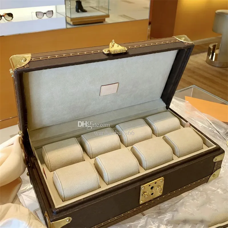 Designerskie torby pudełka skórzane pudełko zegarkowe 8 męskie zegarek organizator biżuterii