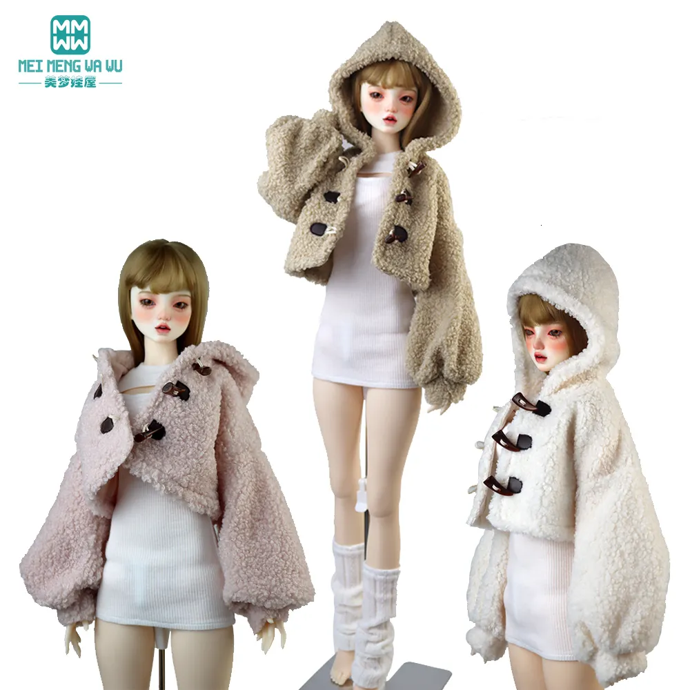 Doll Accessories 58 60cm 1 3 BJD clothes Toy Ball Joint DD SD13 Fashion Sherpa Jacket Light Gold Khaki Pink 230503