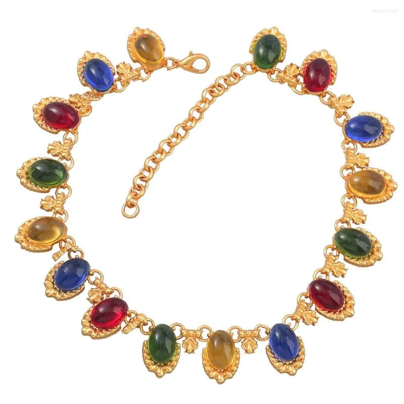 Girocollo Boemia collane con strass multicolori brillanti per donna 2023 girocolli in cristallo geometrico di lusso collana catene gioielli