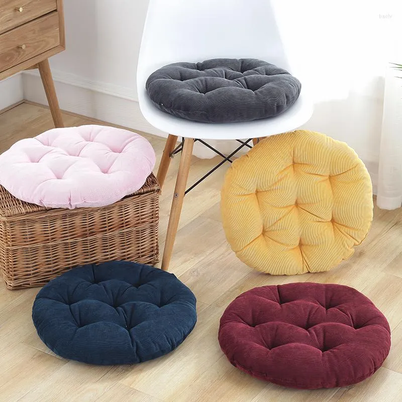 Oreiller 42/55Cm épais rond japon Futon coussin de sol couleur unie pouf chaise coussin de siège Tatami matelas Pouf assis décor à la maison