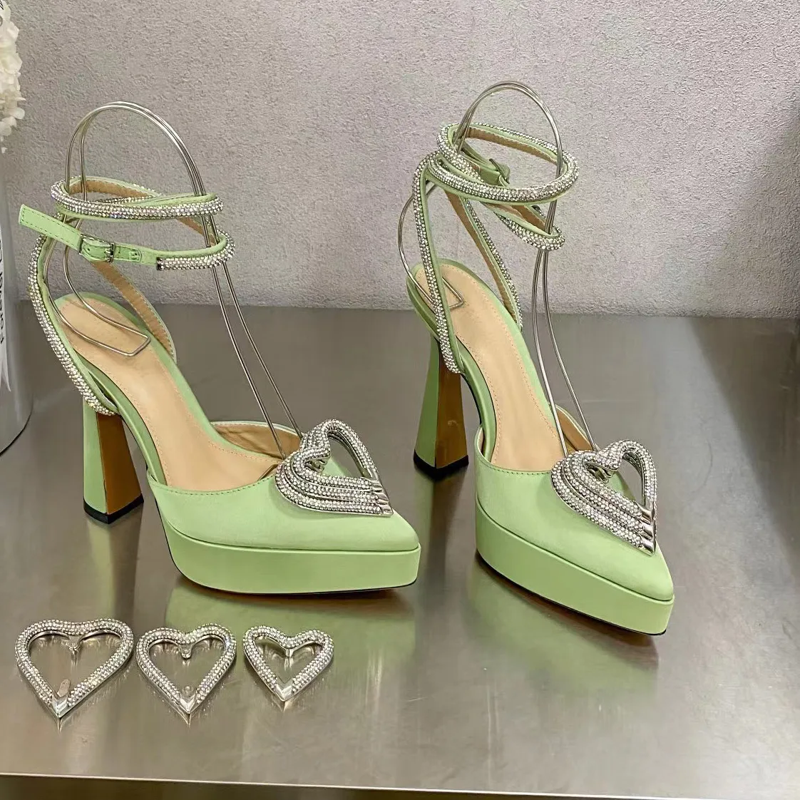 Bulk Designer High Heels Sandals Black Satin Platform... At Only $96.52 |  DHgate.Com