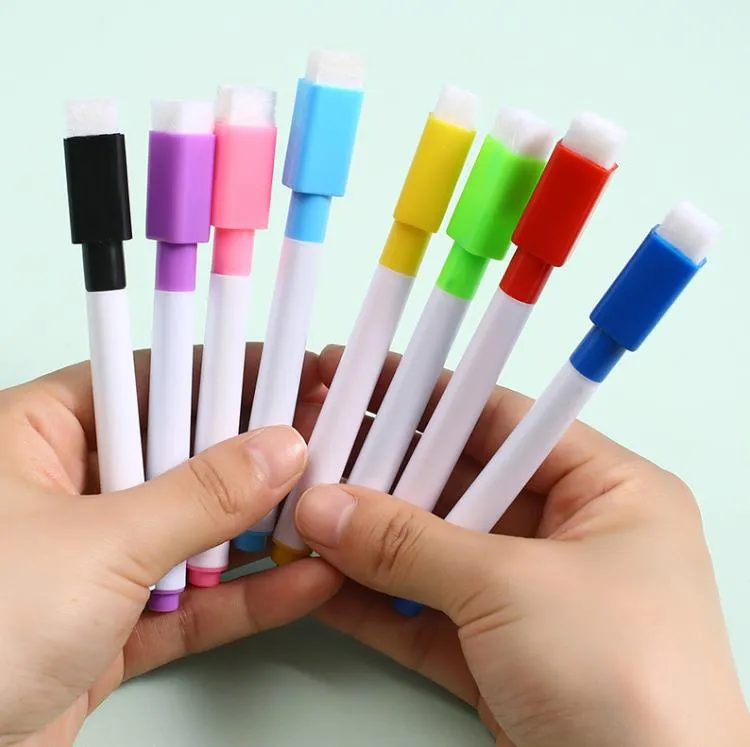 Magnetic Whiteboard Markers Dry Erase Pens with Built-In Eraser