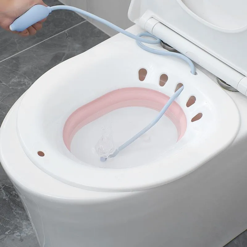 Vasche da bagno WC pieghevole Sitz Bidet Sciacquone Lavabo speciale Pulizia fianchi Vasca da bagno ammollo per donne incinte Vasca idromassaggio per emorroidi