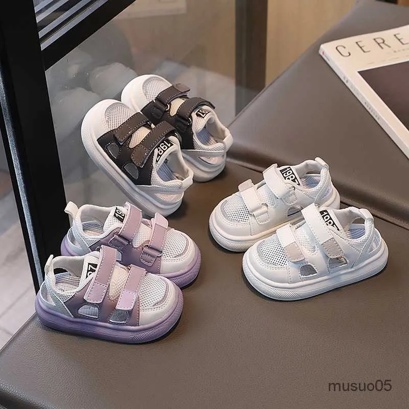 Hollow Out Children Sneakers Purple Gray White Summer Sport Shoes New Arrival Fresh Platform Sandals for Girls Boys Flats G03104