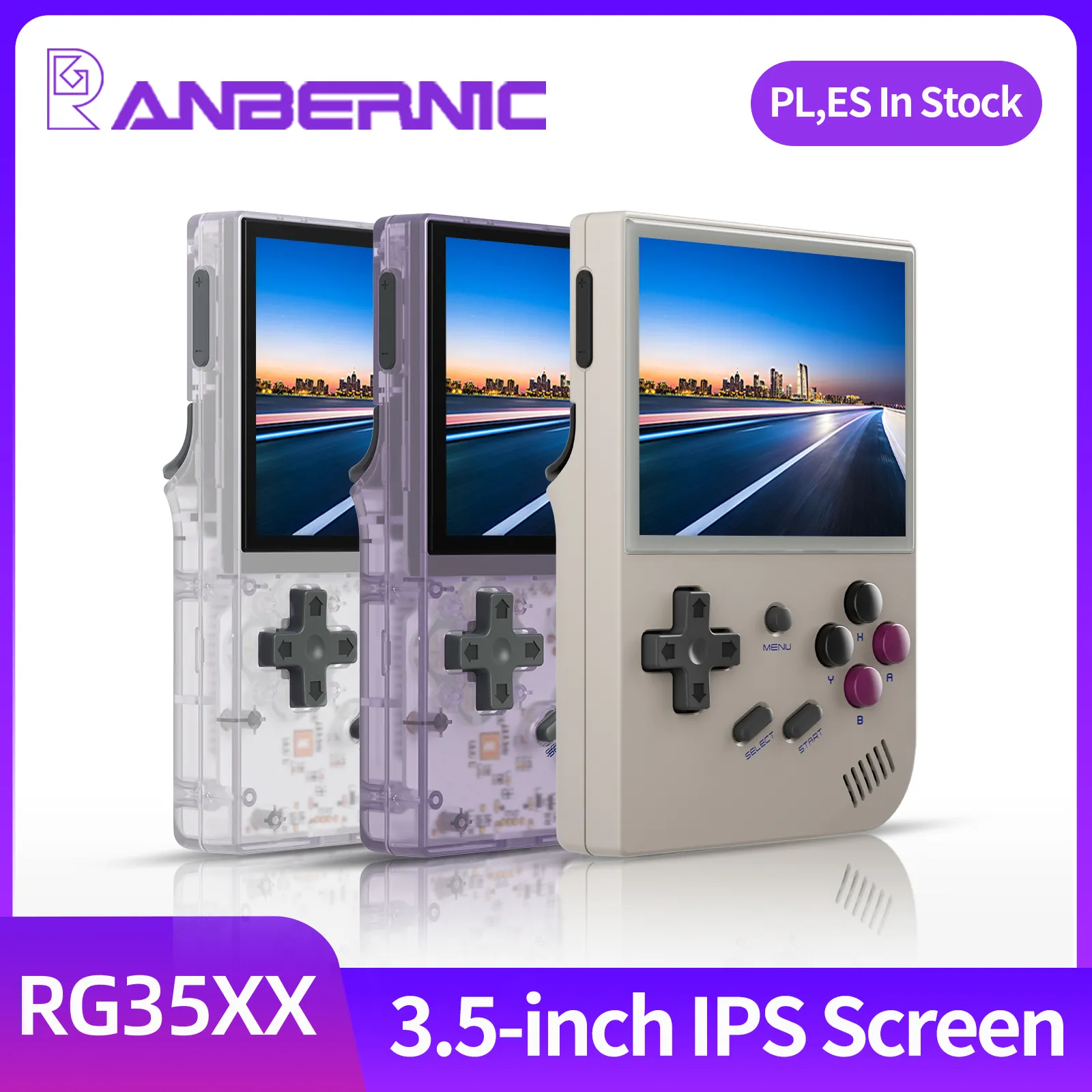 ANBERNIC RG35XX PLUS Handheld Game Console 3.5-Inch IPS Screen Support HDMI  TV 64GB(Retro Gray)