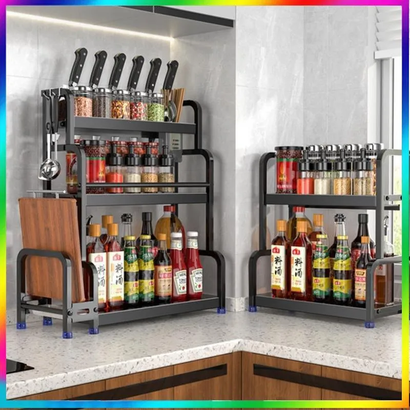 Organizzazione 30/40/50CM Scaffale da cucina Scaffale per bacchette per condimento in acciaio inossidabile Scaffale Organizzatore Coltello Barattolo Accessori per la cucina Organizzatore