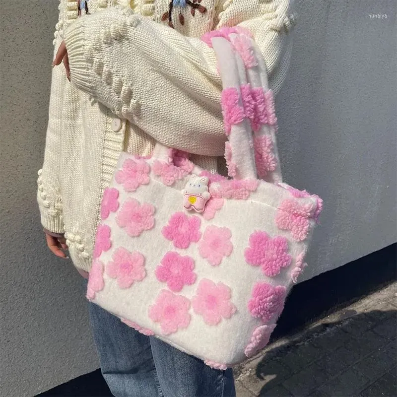 Sacs polochons Puffy Flower Loli Square Shape Graphics Shopping Lunch Harajuku Girls Lolita Cute Kawayi