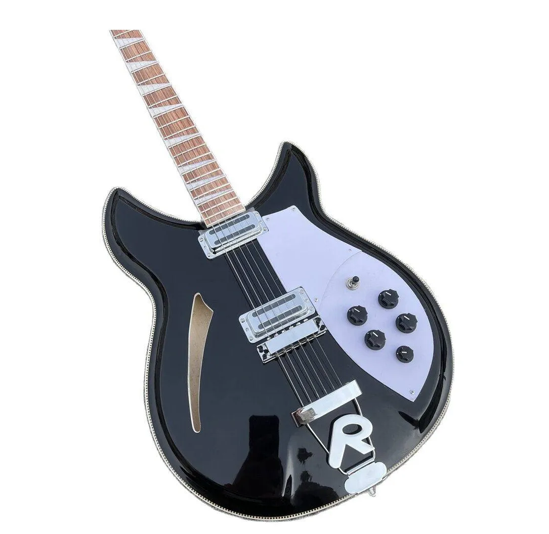 Custom Vintage Semi Hollow 6 String givson electric guitar in Black with Single Coil Toaster Top
