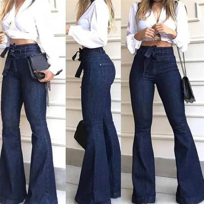 Jeans da donna Jeans a vita alta a gamba larga Jeans da donna di marca Jeans boyfriend Denim Skinny Jeans a zampa vintage da donna Plus Size 2XL Pant 230504