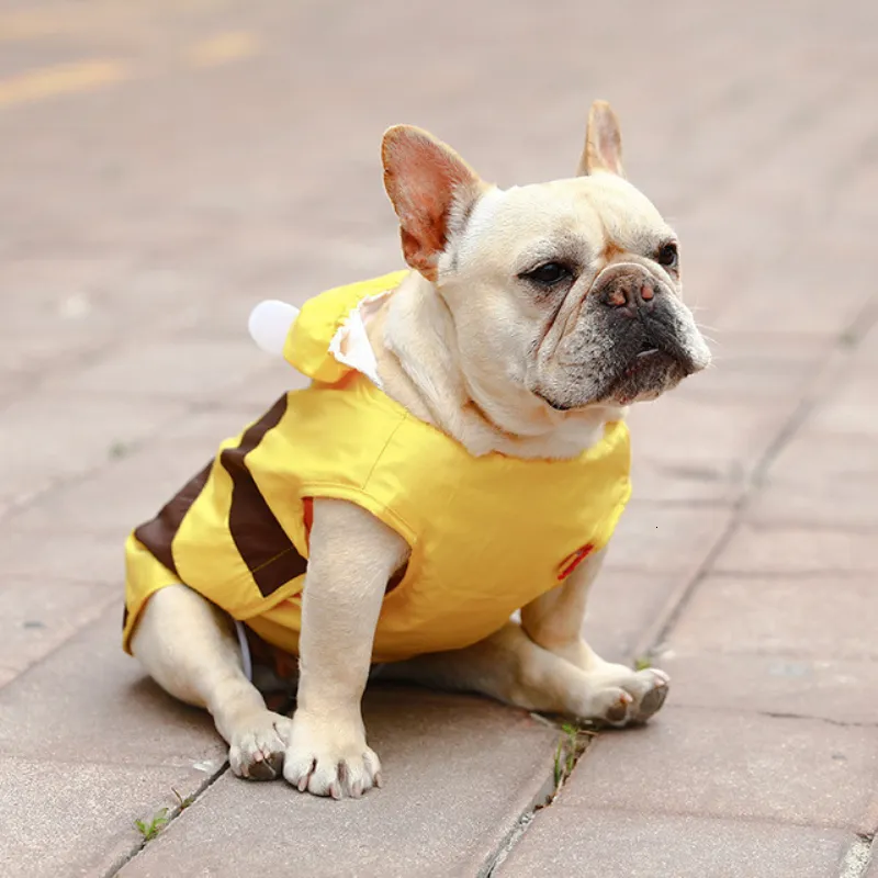 ドッグアパレルフレンチブルドッグレインコート面白い犬の服防水ジャケットパグ犬服服衣服衣服犬犬コスチュームアパレル230504