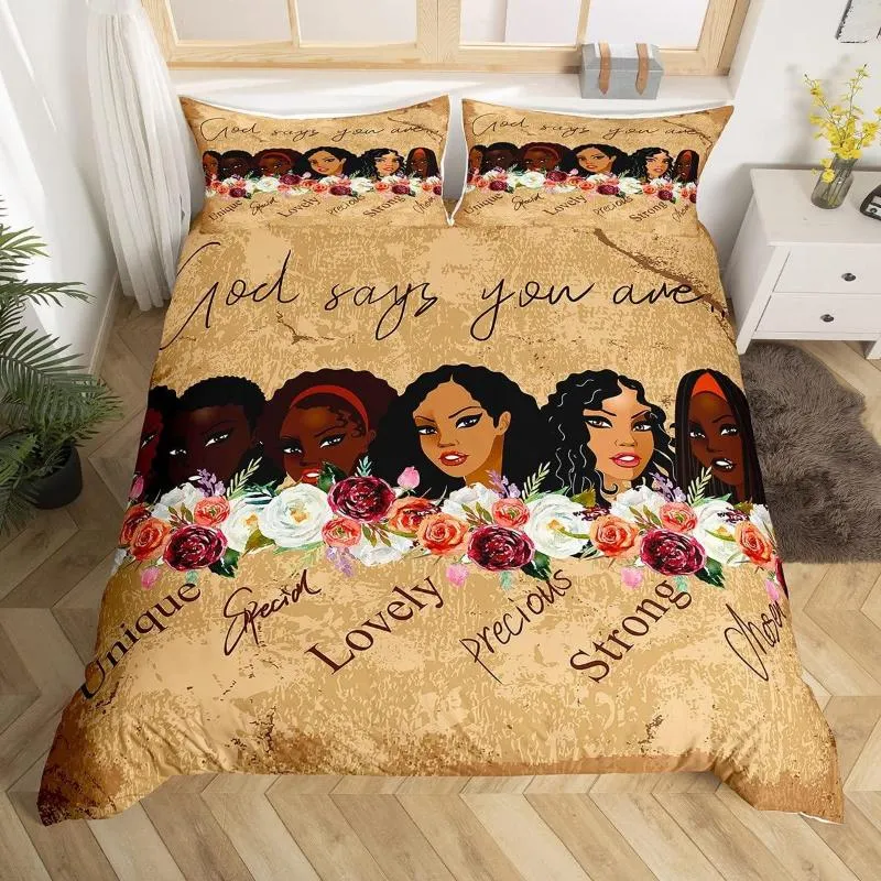 Boho Bedding Sets African Theme Duvet Cover Girls Floral