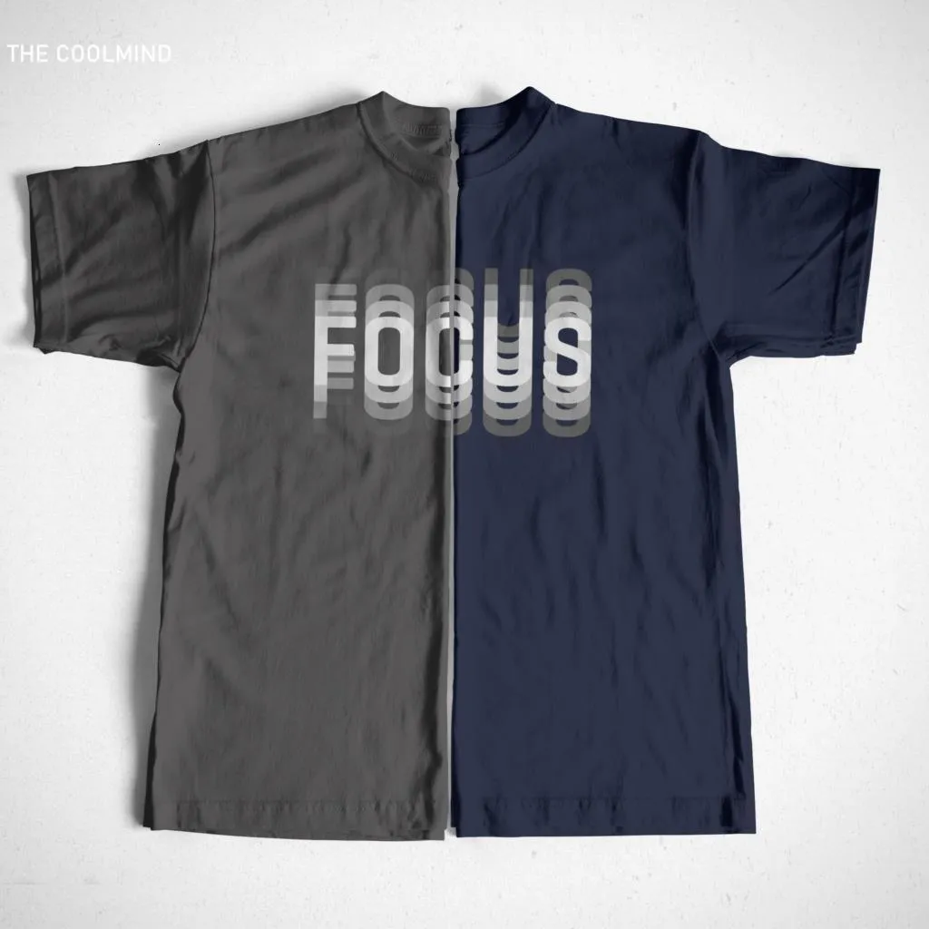 T-shirts pour hommes COOLMIND 100% coton été Loose Focus Print hommes t-shirt décontracté lâche o-cou hommes t-shirt à manches courtes t-shirt hommes t-shirts 230503