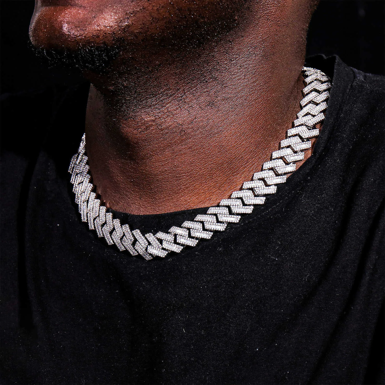 Mens iced out cuban chain top