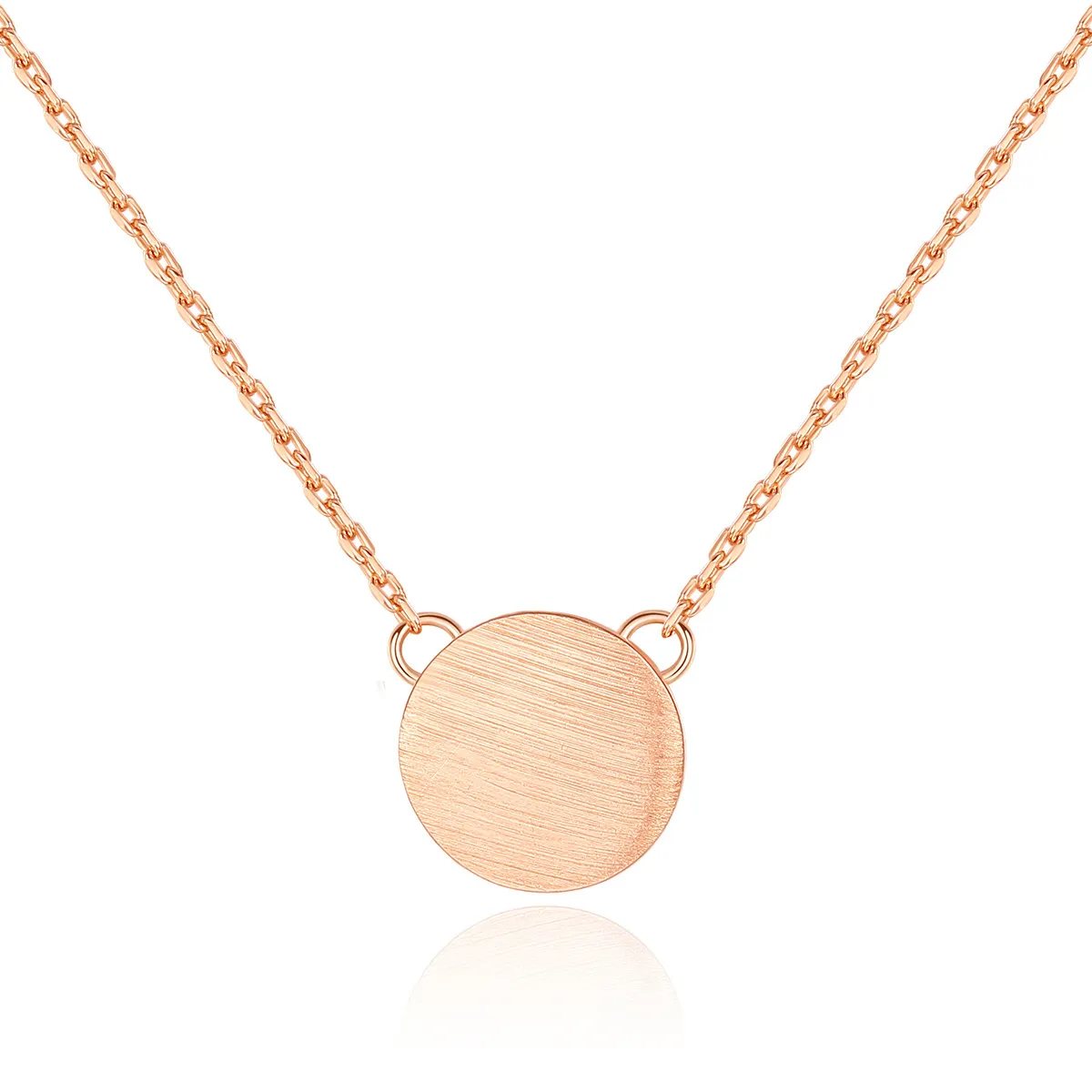 Europe Sweet Geometric Round Pendant Necklace Women Fashion Luxury Brand Rose Gold S925 Silver Necklace Girl Collar Chain High-End Jewelry Valentine's Day Gift
