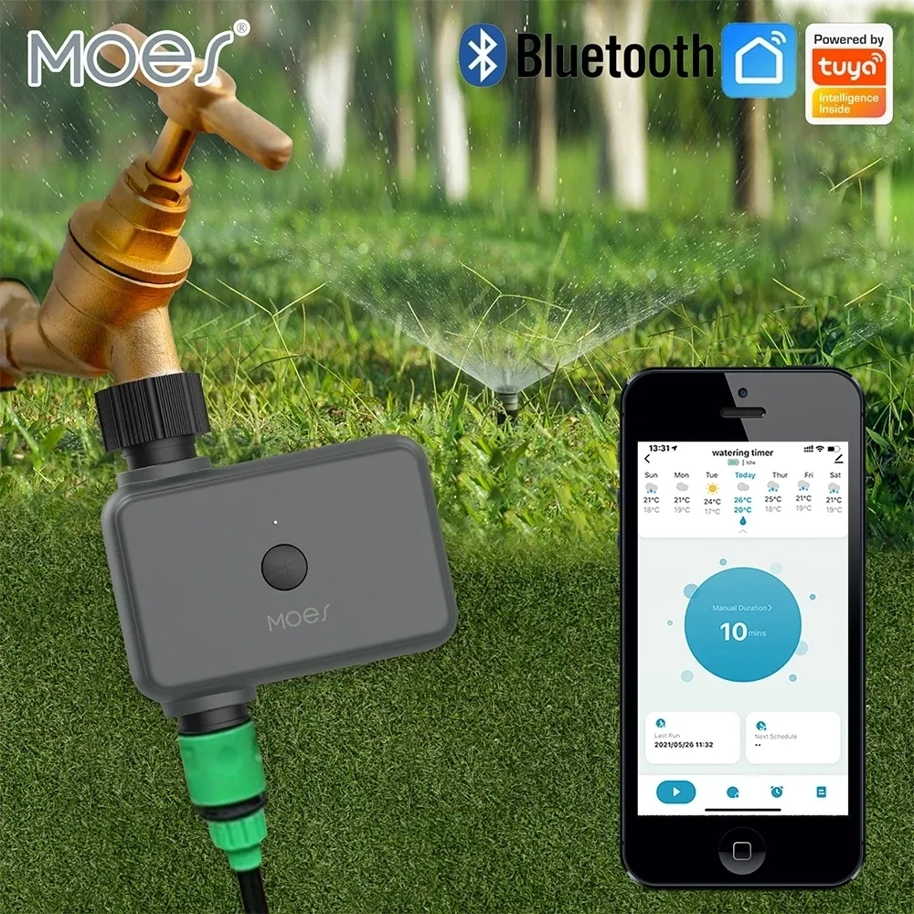 Equipamentos de rega Moes Bluetooth Garden Timers Smart Drip Irrigation Rain Atraso controlador programável Tuya Automatic Alexa Voice 230428
