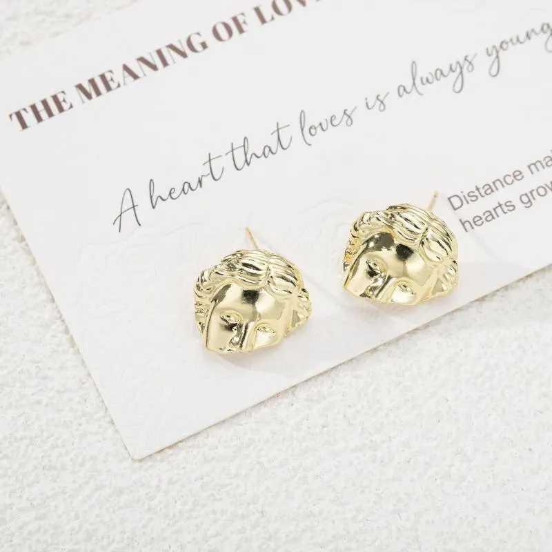 Stud Earrings Daihe For Women Piercing Face Korean Fashion In Gold Color Vintage Jewelry Accessories