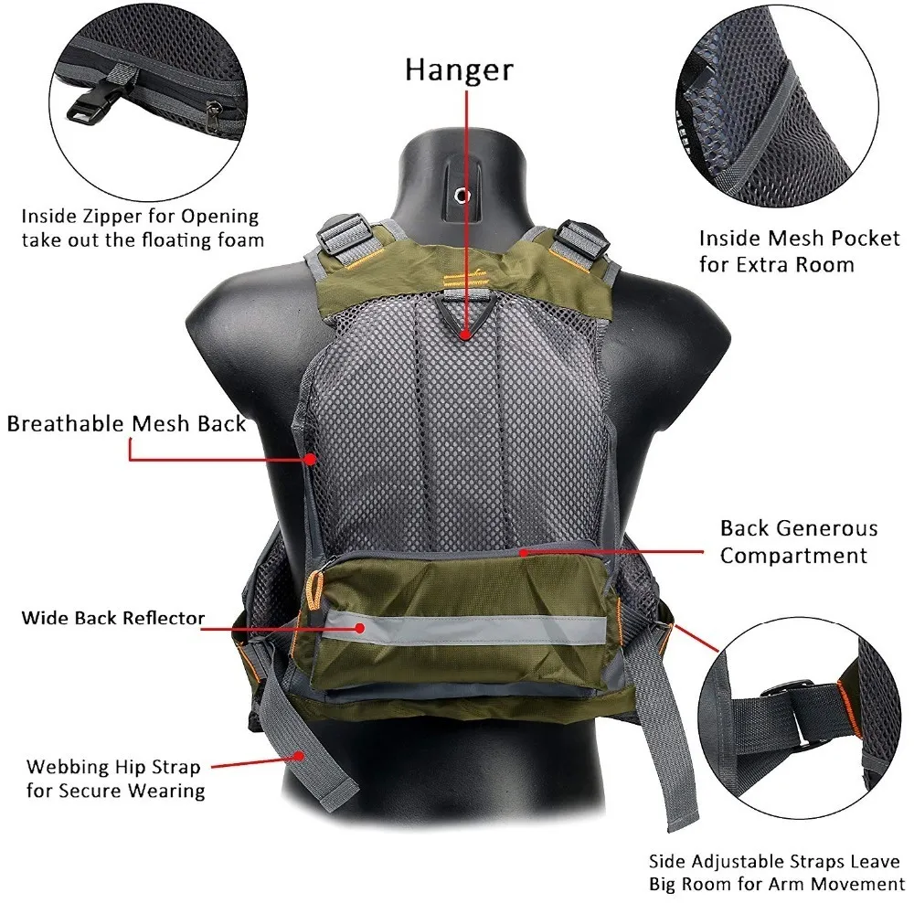 Owlwin Fishing Life Vest, Safety Life Vest Water, Survival Life Vest
