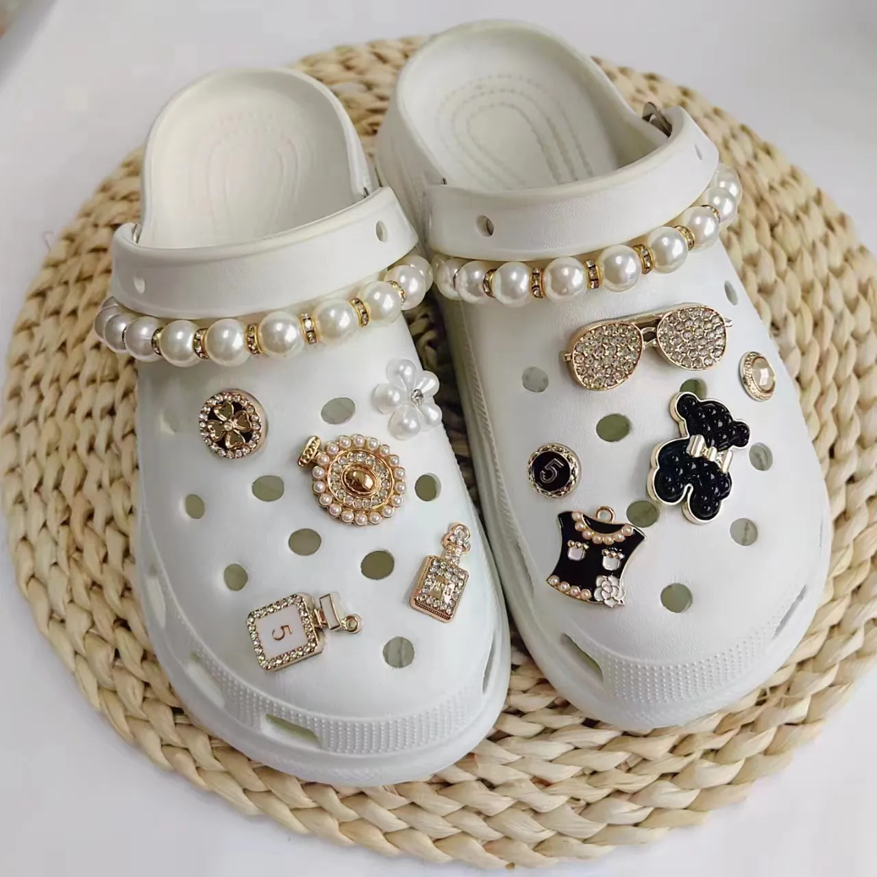 Wholesale Rhinestone Pearl Shoe Croc Bling Charms Set For Crocs Perfect For  Clogs And Pins From Yanming1113, $2.8