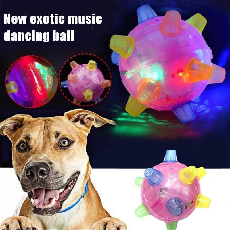 Toys Electric Flashing Ball Nowa dziwna muzyka tańcząca piłka aktywacyjna dla psów trwałe wielokrotne użycie urocze dla psa śmieszne zabawki