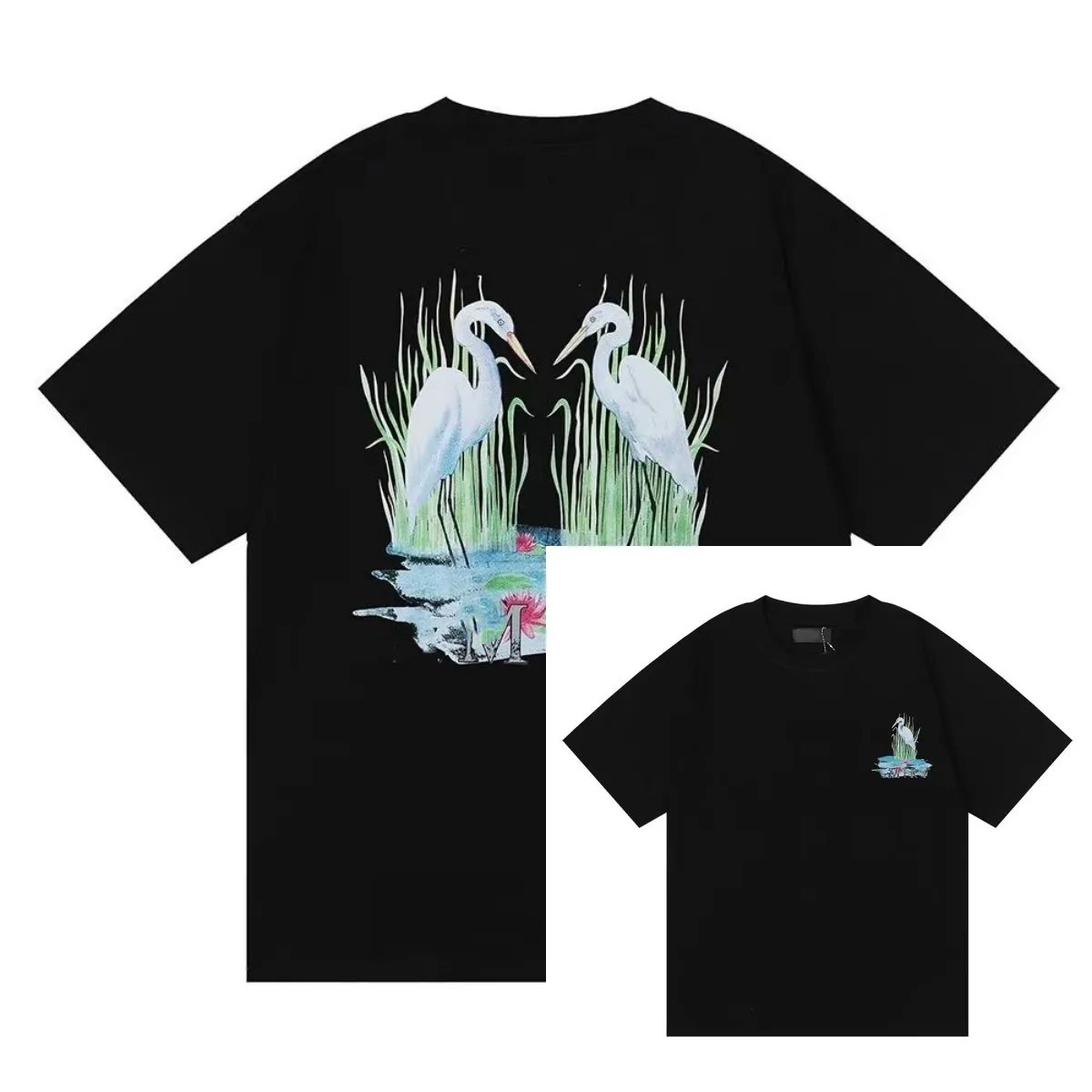 Amaris Limited edition designer t shirt of 2024 rabbit year new couples tees street wear summer fashion shirt splash-ink letter print design couple short sleeves c11