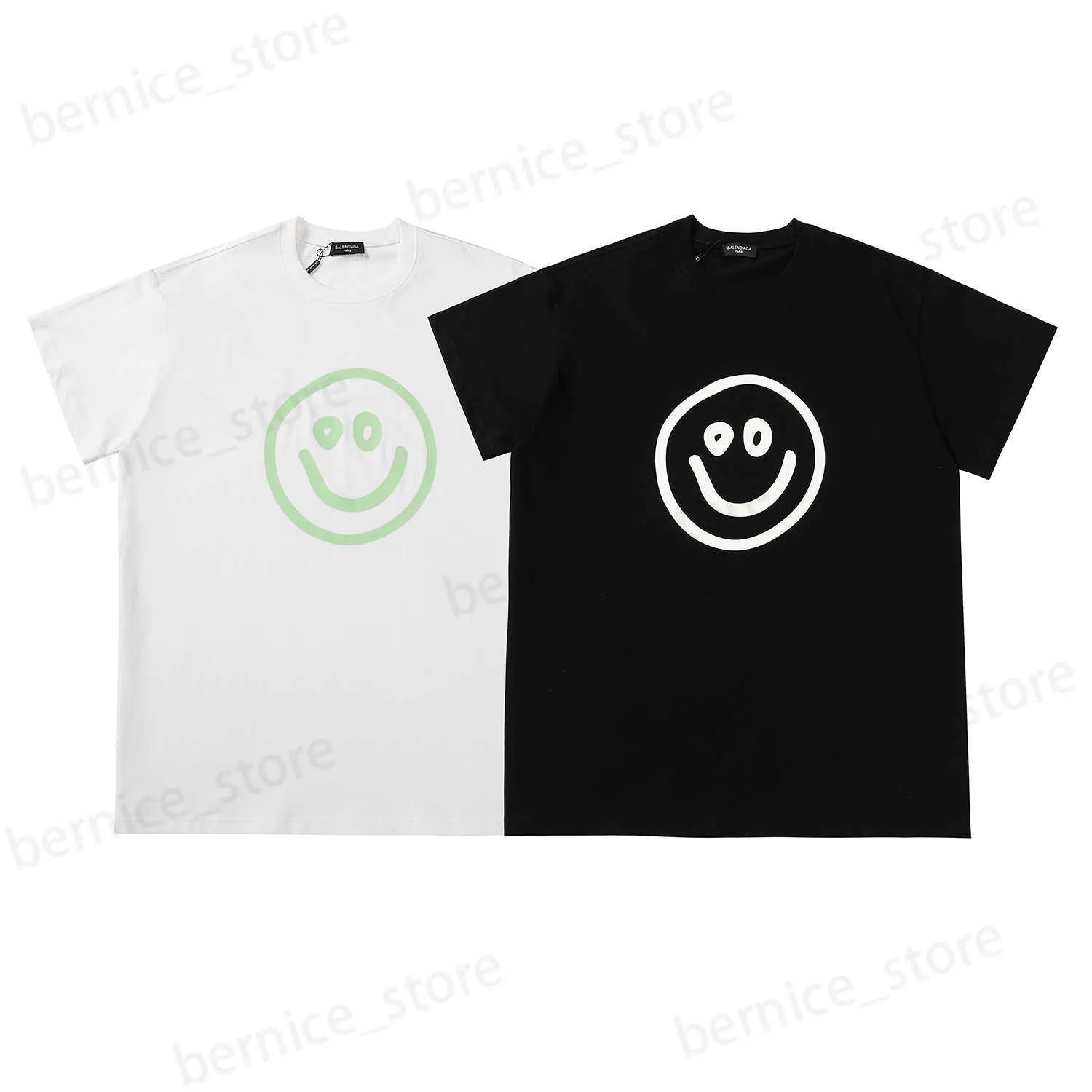 Men's T-Shirts Mens T Shirts Short Sleeve Paris Family Apparel T-shirt Top Casual Smiley face luminous Summer Womens Hip Hop T230504