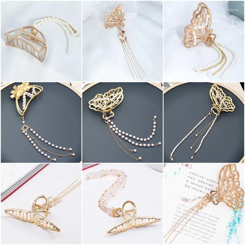 Hair Clips & Barrettes Chinese Accessories For Women Hairpin With Pendant Wedding Winter Butterfly Clip GirlsHair Stre22