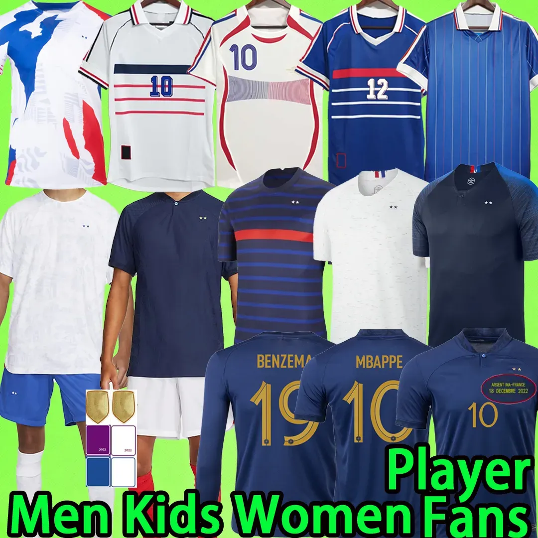 Maillots de Football Soccer Jerseys French Benzema Mbappe Griezmann Pogba 22 23 Francia Men Kids Kimpembe Fekir Maillot Women Hirmes