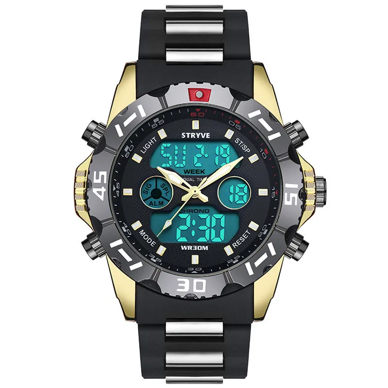 Moda esporte super legal relógio digital de quartzo masculino relógios esportivos masculinos HPOLW marca de luxo LED militar à prova d'água relógios de pulso CJ191217