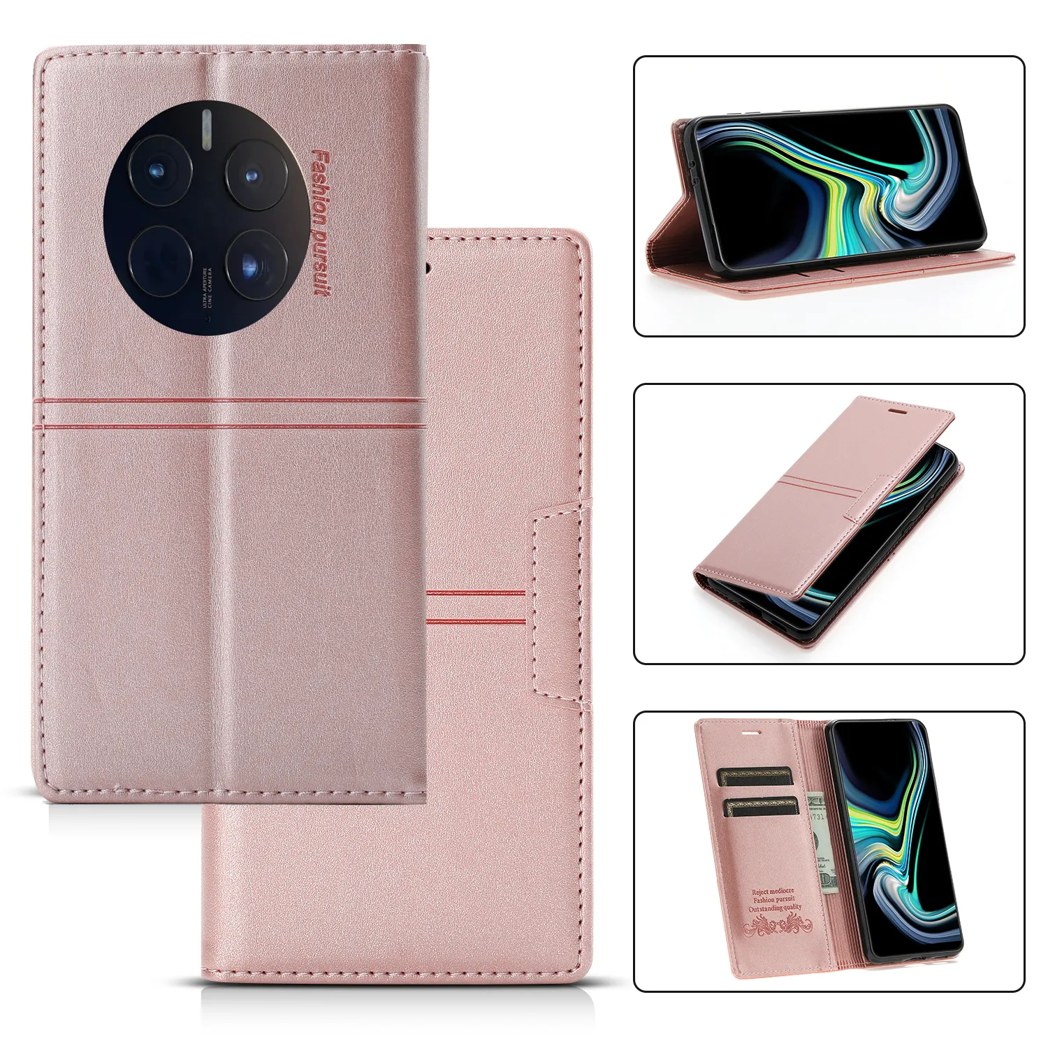 Flip PU Leather Case For Huawei Mate 50 P20 P30 P40 PRO LITE Phone Bag Shockproof PU Leather Full Protector For Mate 50 Smartphone Case With Card