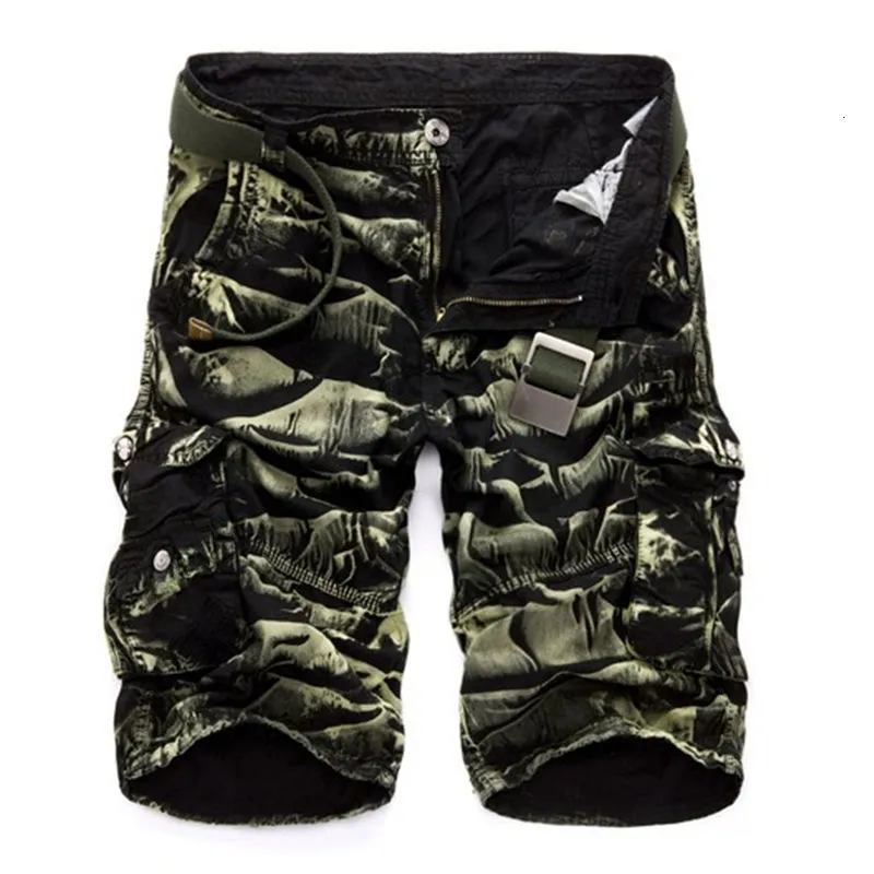Shorts Cargo militaires pour hommes, Shorts de Camouflage de l'armée de marque, en coton, amples, pantalons courts décontractés, sans ceinture, 230504
