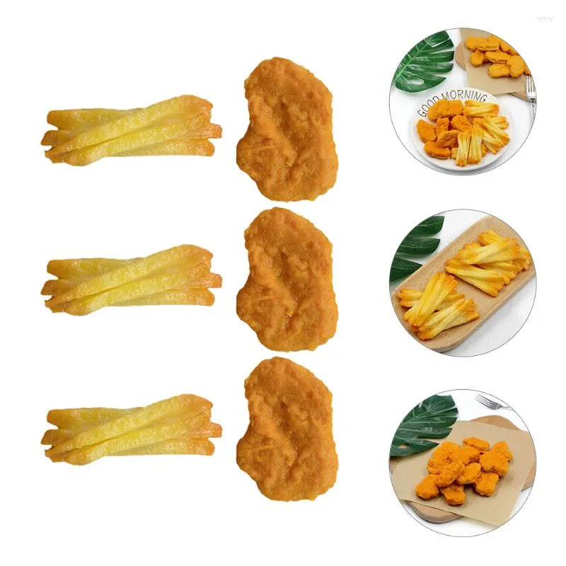 Party Decoration 6 Pcs Fake Food Model Boys Kids Toys Gifts Foodies Fried Chicken Po Props Simulated Play