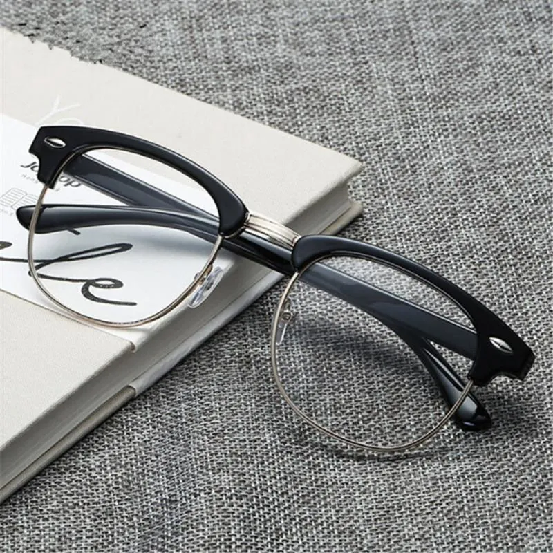 Солнцезащитные очки рамы моды ретро классические линзы ботановые очки для мужчин женщины очки винтажные наполовину металлические рамки для очков спроектированы
