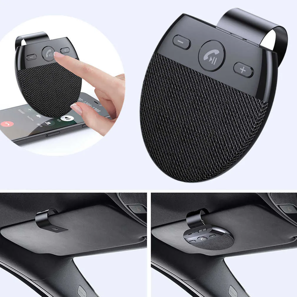Kit Haut-Parleur Bluetooth Pour Visière De Voiture - Mains Libres, Lecteur MP3 - Noir