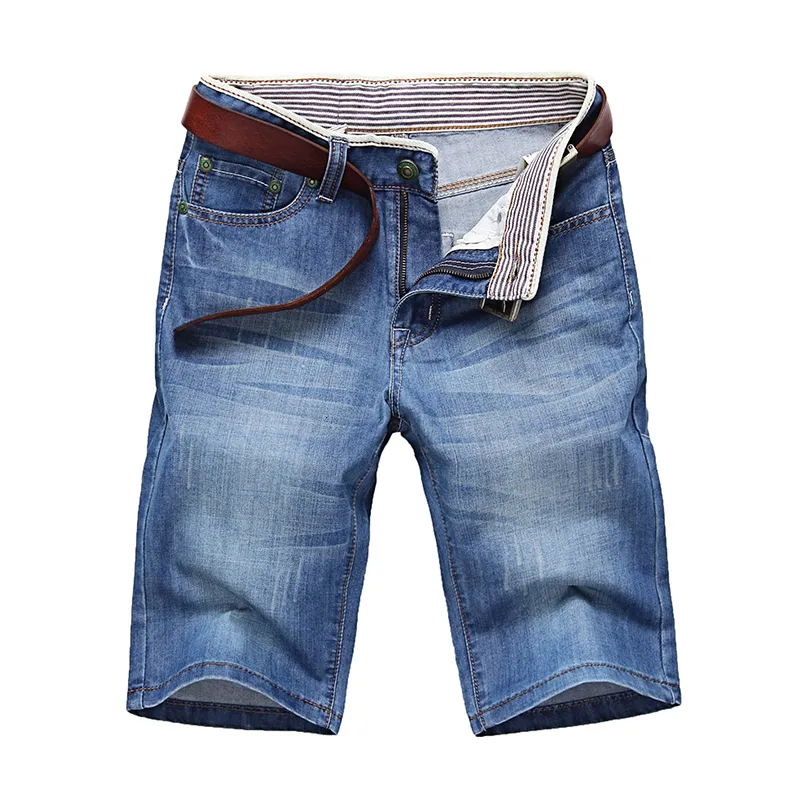 Männer Sommer Dünne Denim für Gute Qualität Männer Baumwolle Solide Gerade Shorts Männlich Blau Casual Jeans Größe 40 230503