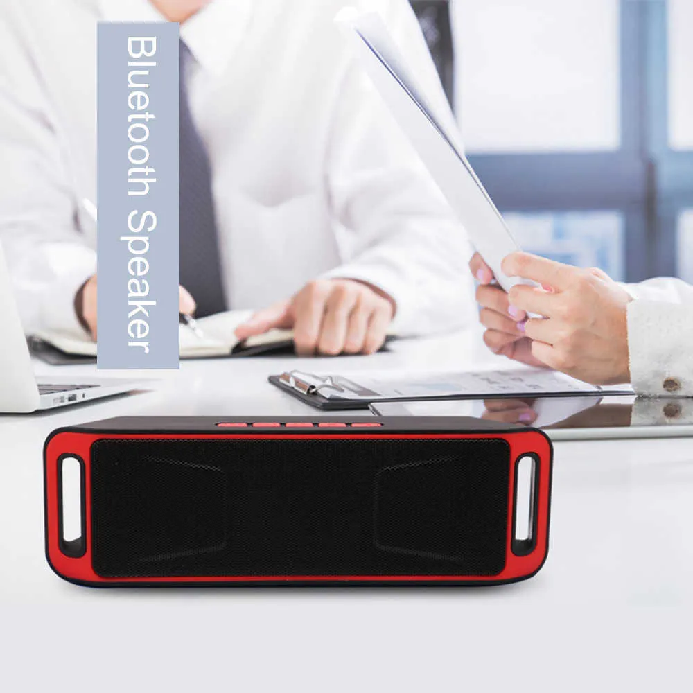 Portable Speakers SC208 Portable Wireless Bluetooth Speaker With Radio FM Stereo Subwoofer Boombox Built-in Mic Dual Speakers Support USB AUX